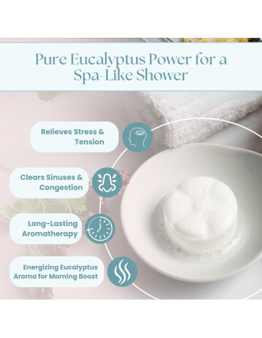 Bombas de Ducha Aromaterapia Eucalipto y Mentol The Lavish Goat - 7 Tabletas