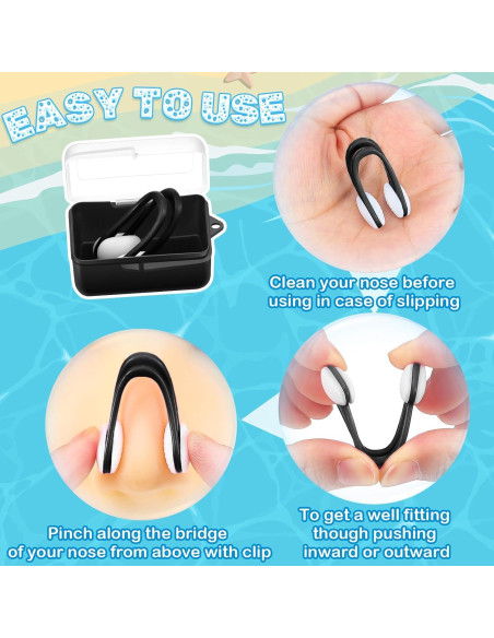 Hiboom Set de 6 Clips Nasales para Natación Adultos y Niños Hiboom Set de 6 Clips Nasales para Natación Adultos y Niños