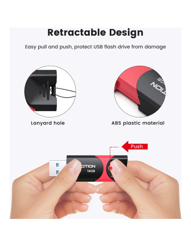 Unidad Flash USB 3.0 KOOTION 16GB Retráctil Alta Velocidad