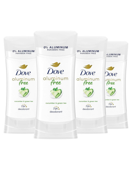 Desodorante Dove Sin Aluminio Pepino y Té Verde 4x73.71g Desodorante Dove Sin Aluminio Pepino y Té Verde 4x73.71g