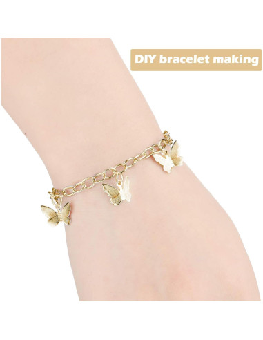 Cadenas de Pulsera Hicarer 45 Piezas Acero Inoxidable Oro