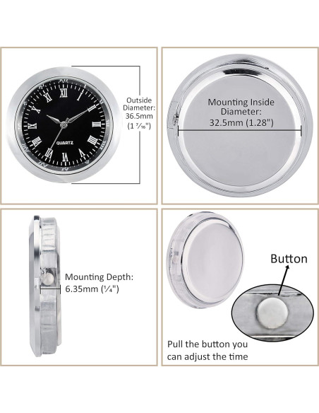 Reloj Insertar de Cuarzo ShoppeWatch 35mm Negro y Plata Reloj Insertar de Cuarzo ShoppeWatch 35mm Negro y Plata