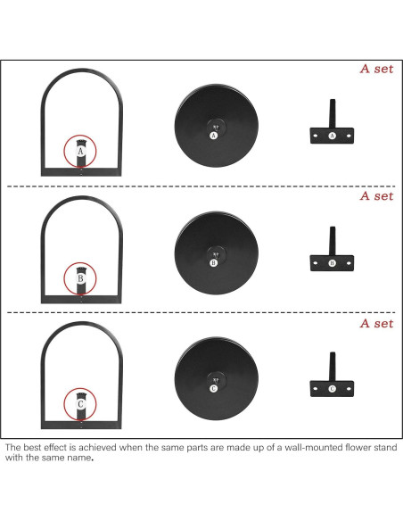 Soporte de Planta de Pared Flenpptly 2 Paquete Negro Hierro Soporte de Planta de Pared Flenpptly 2 Paquete Negro Hierro