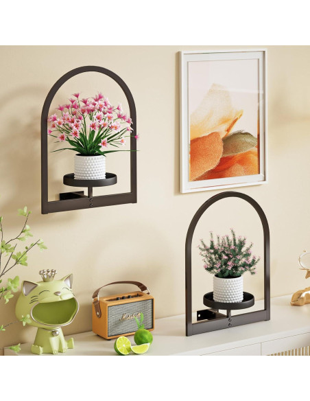Soporte de Planta de Pared Flenpptly 2 Paquete Negro Hierro Soporte de Planta de Pared Flenpptly 2 Paquete Negro Hierro