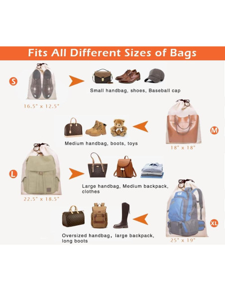 MISSLO Set de 3 Bolsas de Almacenamiento Algodón S Beige MISSLO Set de 3 Bolsas de Almacenamiento Algodón S Beige