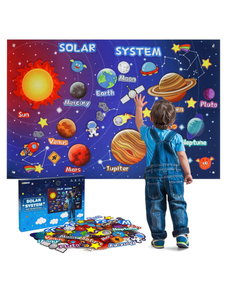 Conjunto de Tablero de Fieltro Sistema Solar OKOOKO 41 Piezas Conjunto de Tablero de Fieltro Sistema Solar OKOOKO 41 Piezas