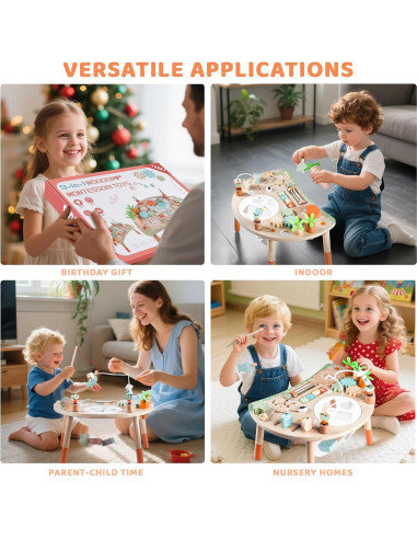 Mesa de Actividades Montessori Hewaurorion 9-en-1 para Niños
