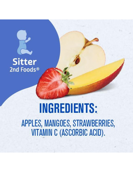 Puré de Frutas Gerber Etapa 2 Manzana Mango Fresa 12 Bolsas Puré de Frutas Gerber Etapa 2 Manzana Mango Fresa 12 Bolsas