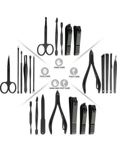 Kit de Manicura Profesional ESARORA 18 Piezas Acero Inoxidable