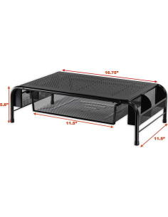 Soporte de Monitor de Metal Simple Houseware con Cajón Negro 2