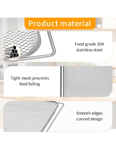 Cesta de Freidora de Aire Ninja 13.5"x12.3" Acero FDA