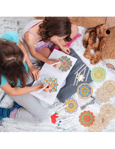 Kit de Campanas de Viento DIY Potchen 18 Piezas Mandala