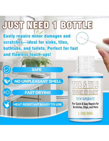 Pintura para Bañeras y Azulejos Balldanlu 30ml Blanco Brillante