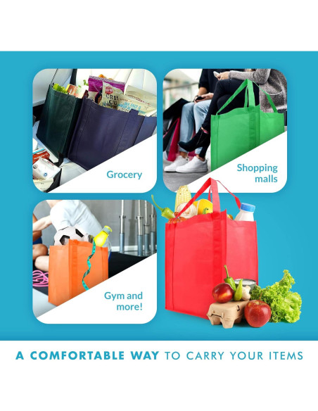 Bolsas de Compras Reutilizables Simply Green 33x38 cm - Paquete de 10 Bolsas de Compras Reutilizables Simply Green 33x38 cm - Paquete de 10