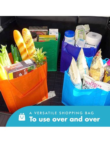 Bolsas de Compras Reutilizables Simply Green 33x38 cm - Paquete de 10