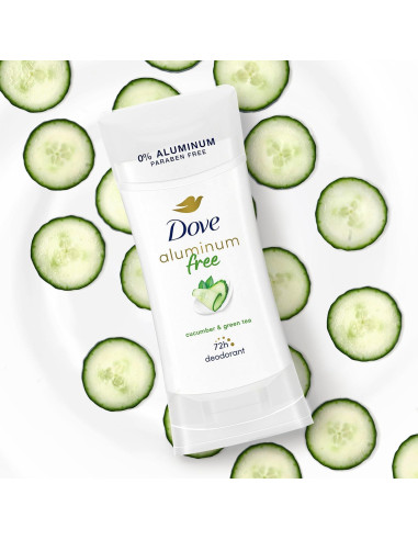 Desodorante Dove Sin Aluminio Pepino y Té Verde 4x73.71g