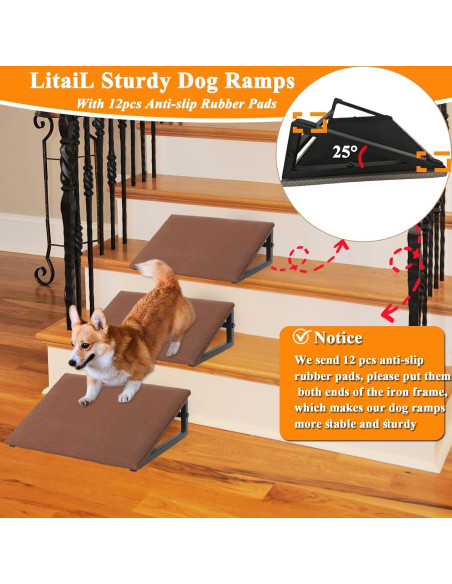 Rampa para Perros Pequeños LitaiL - 3 Paquetes Antideslizantes Rampa para Perros Pequeños LitaiL - 3 Paquetes Antideslizantes