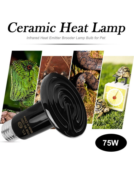 Calentador Infrarrojo Cerámico OMAYKEY 75W para Reptiles Calentador Infrarrojo Cerámico OMAYKEY 75W para Reptiles