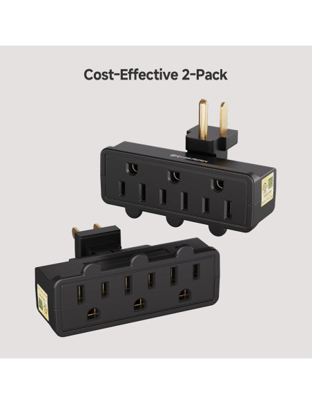 Adaptador de Pared Giratorio 3 Salidas Cable Matters Negro Adaptador de Pared Giratorio 3 Salidas Cable Matters Negro