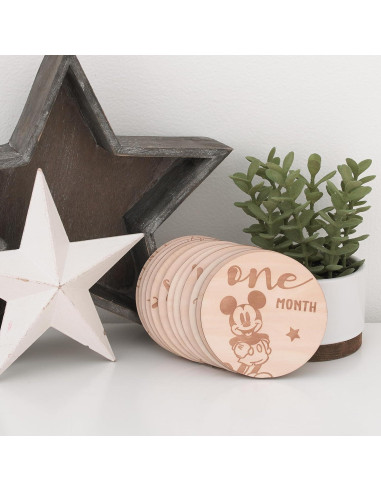 Tarjetas de Hitos de Madera Disney Baby Mickey Mouse - 12 Piezas