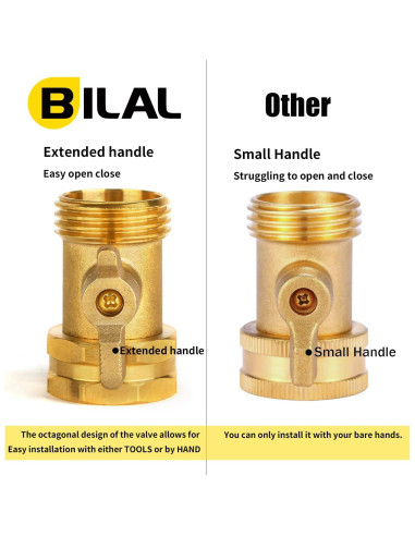 Paquete de 2 Válvulas de Cierre BILAL para Manguera 3/4"