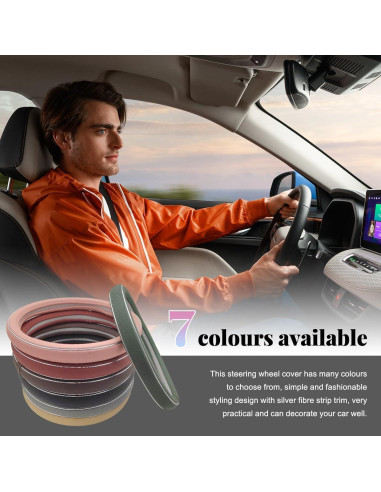 Funda de Volante de Cuero Yourkar Beige Universal 38.1 cm