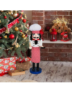 Figura de Cascanueces Chef NEROSUN 40 cm Madera Decoración Navidad 2