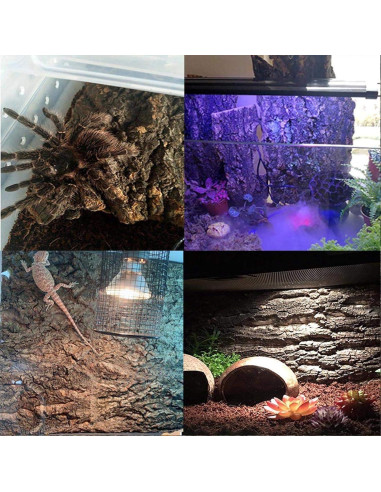 2PCS Fondo de Corteza de Corcho Natural 40x30cm para Reptiles
