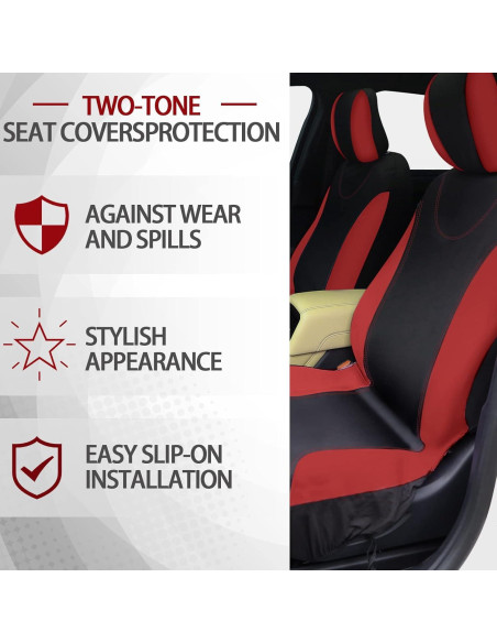 Juego Completo de Fundas de Asiento de Coche Fulmoon 17 Pcs Granate Juego Completo de Fundas de Asiento de Coche Fulmoon 17 Pcs Granate