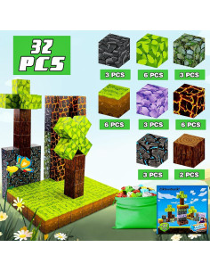 32 Piezas Bloques Magnéticos Zikhoobusik Juguetes STEM 3+ 2