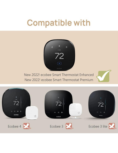 Placa de Pared CaseBot para Termostato Ecobee 2022, Negro Mate