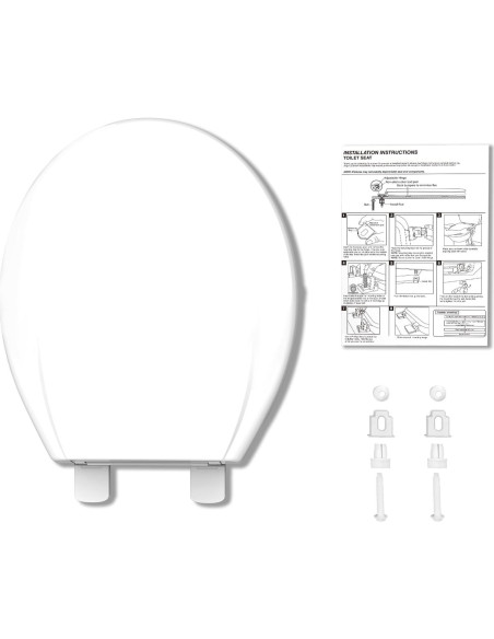 Asiento de Inodoro Redondo GarveeTech Blanco Cierre Lento Asiento de Inodoro Redondo GarveeTech Blanco Cierre Lento