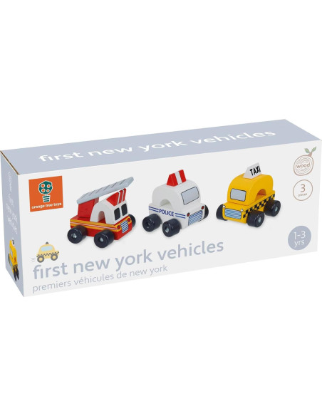 Set de 3 Vehículos de Madera Coloridos Orange Tree - Nueva York Set de 3 Vehículos de Madera Coloridos Orange Tree - Nueva York