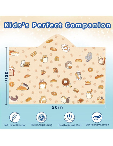 Toalla de Playa con Capucha HEIFAM Gato 127x76 cm