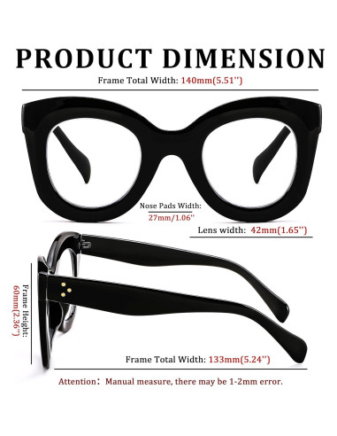 Gafas de Lectura FEISEDY Retro Cateye con Filtro Luz Azul 1.5x