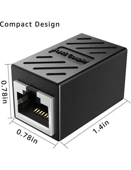 Acoplador RJ45 Hembra a Hembra DEFACE Cat8 Cat7 Cat6 Cat5e - Paquete de 2 Acoplador RJ45 Hembra a Hembra DEFACE Cat8 Cat7 Cat6 Cat5e - Paquete de 2