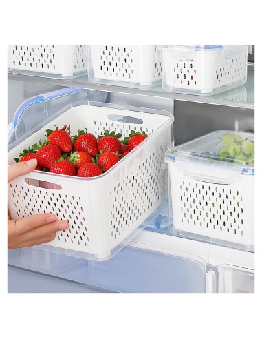 Contenedores de Almacenamiento para Frutas y Verduras DharBnt - 3 Piezas 850ml a 1750ml