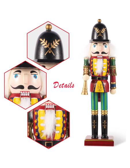 Adorno Cascanueces de Madera Trompetista 30 cm - Navidad Adorno Cascanueces de Madera Trompetista 30 cm - Navidad