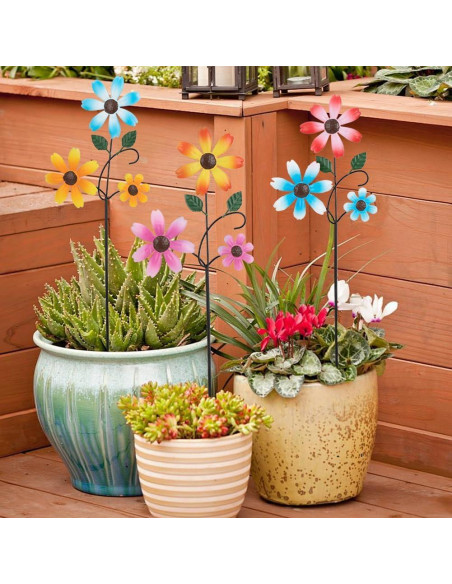 Paquete de 3 Estacas de Jardín SATHGA Flores de Metal 58.7x17 cm Paquete de 3 Estacas de Jardín SATHGA Flores de Metal 58.7x17 cm