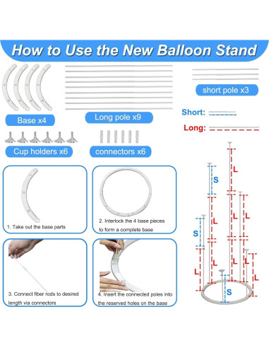 Kit de Arco de Globos iRabey con Bomba Eléctrica 3.05m x 2.74m
