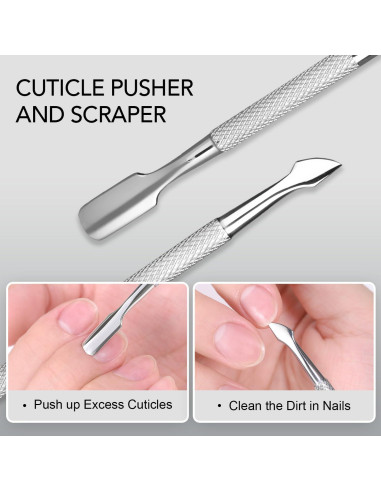 Kit de Removedor de Cutículas GAOY 3 en 1 - Cortador, Empujador y Cortaúñas de Acero Inoxidable