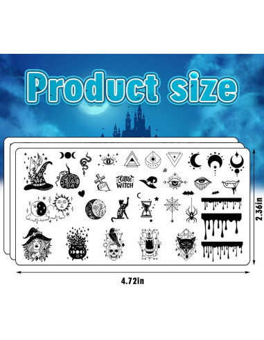 Set de 6 Placas de Estampado de Uñas Halloween Hying - Acero Inoxidable