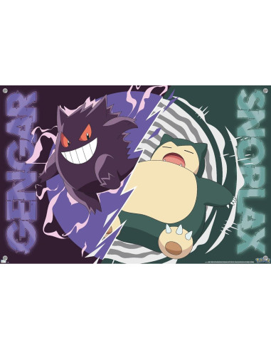Póster de Batalla Gengar y Snorlax Trends International 56.83x37.34cm
