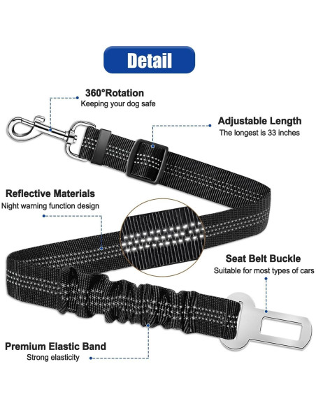 Cinturón de Seguridad para Perros Yemotopro Universal 2 Pack Cinturón de Seguridad para Perros Yemotopro Universal 2 Pack