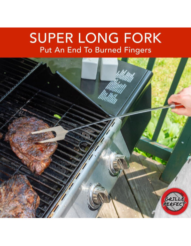 Tenedor de Parrilla Grille Perfect 61cm Acero Inoxidable Madera