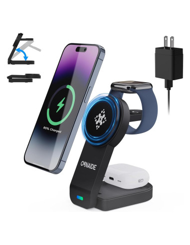 Estación de Carga 3 en 1 OUNAIDE para iPhone, Apple Watch y AirPods