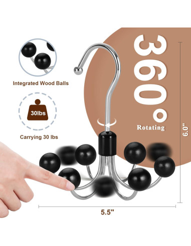 Percha Multifuncional TOPIA HANGER con 6 Bolas de Madera