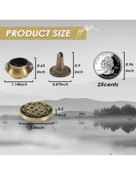 Quemador de Incienso de Bronce HOKPA - 3 Estilos para Varitas Quemador de Incienso de Bronce HOKPA - 3 Estilos para Varitas