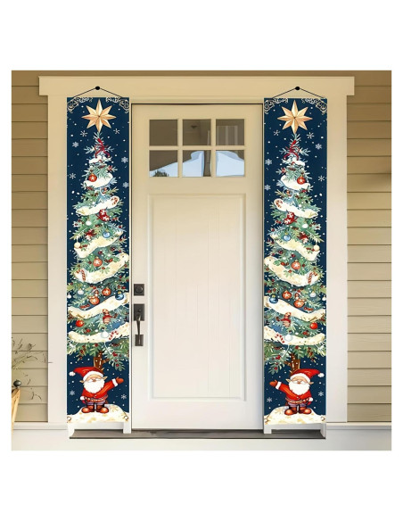 Banderas Colgantes Navidad BlissYard 180x30cm Árbol y Santa Banderas Colgantes Navidad BlissYard 180x30cm Árbol y Santa