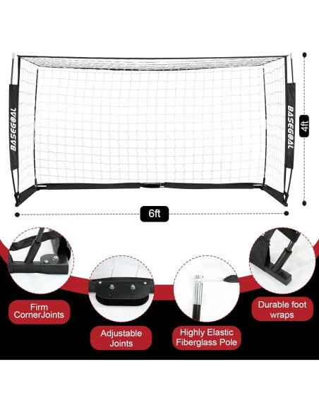 Portería de Fútbol BaseGoal 1.83m x 1.22m Plegable con Escalera Portería de Fútbol BaseGoal 1.83m x 1.22m Plegable con Escalera